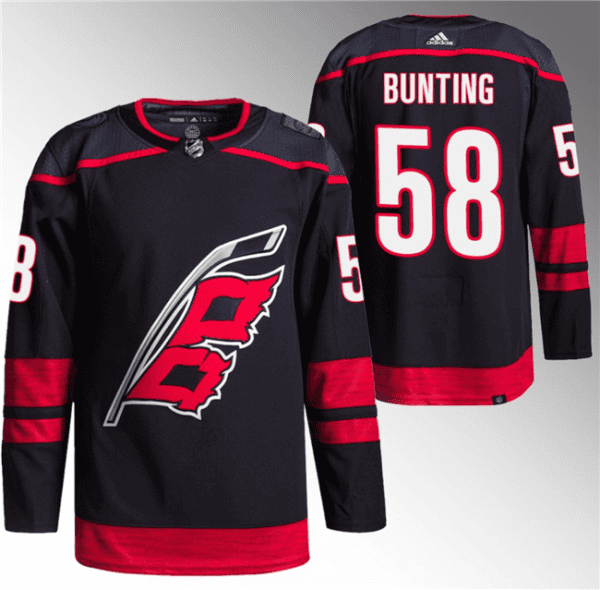 Carolina Hurricanes #58 Michael Bunting Black Stitched Jersey