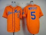 Mets #5 David Wright Orange Los Mets Cool Base Stitched Jersey