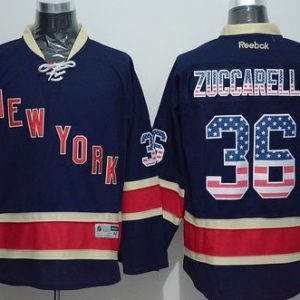 Rangers #36 Mats Zuccarello Navy Blue USA Flag Fashion Stitched Jersey