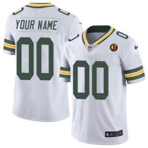 Green Bay Packers Custom White With John Madden Patch Vapor Limited Stitched Jersey