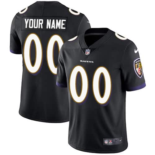 Baltimore Ravens Customized Black Team Color Vapor Untouchable Limited Stitched NFL Jersey