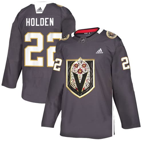 Vegas Golden Knights #22 Nick Holden Grey Latino Heritage Night Stitched Jersey