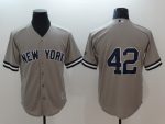 New York Yankees #42 Mariano Rivera Gray Cool Base Stitched Jersey