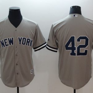 New York Yankees #42 Mariano Rivera Gray Cool Base Stitched Jersey