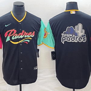 San Diego Padres Black Team Big Logo City Connect Cool Base Stitched Jersey