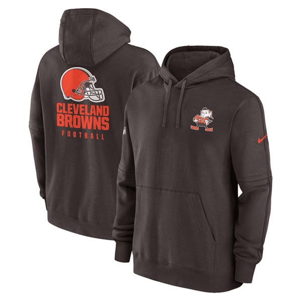 Cleveland Browns Brown Sideline Club Fleece Pullover Hoodie
