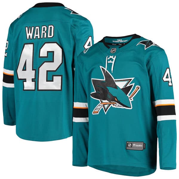 San Jose Sharks #42 Joel Ward Teal Stitched Jersey