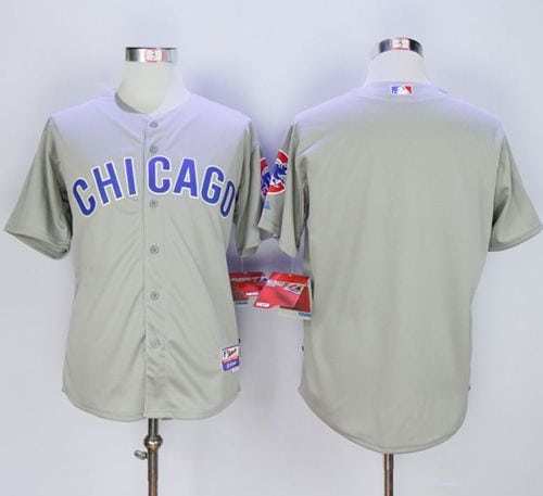 Cubs Blank Grey Road Cool Base Stitched Jersey