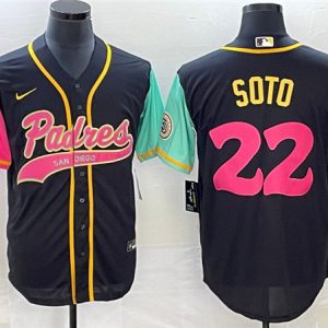 San Diego Padres #22 Juan Soto Black Cool Base Stitched Jersey