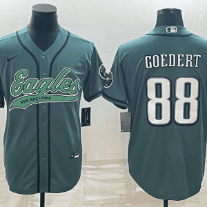 Philadelphia Eagles #88 Dallas Goedert Green With Patch Cool Base Stitched Baseball Jersey