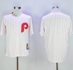 Phillies Blank White(Red Strip) Cooperstown Stitched Jersey