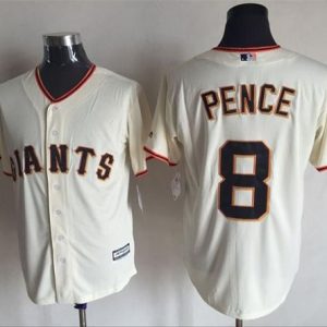 Giants #8 Hunter Pence Cream New Cool Base Stitched Jersey