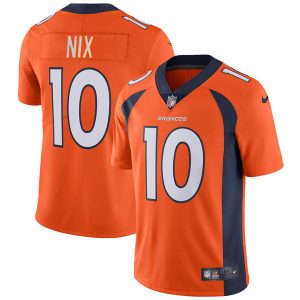 Denver Broncos #10 Bo Nix Orange 2024 Draft Vapor Limited Stitched Jersey