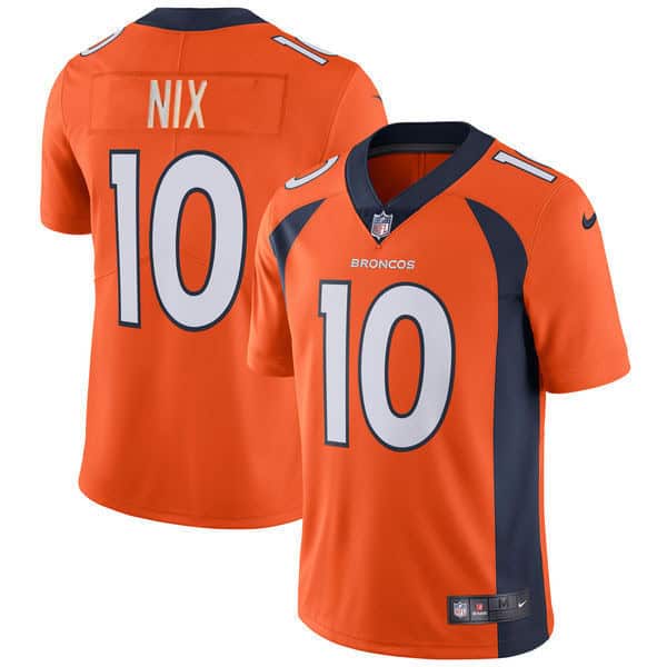 Denver Broncos #10 Bo Nix Orange 2024 Draft Vapor Limited Stitched Jersey