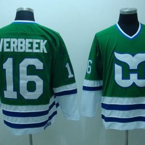 Whalers #16 Patrick Verbeek Stitched CCM Throwback Green Jersey