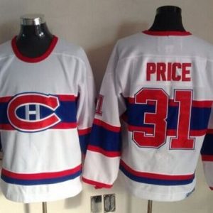 Canadiens #31 Carey Price White CCM Throwback Stitched Jersey