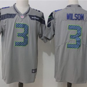 Seattle Seahawks #3 Russell Wilson Gray Stitched Vapor Untouchable Limited Nike Jersey