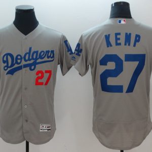 Los Angeles Dodgers #27 Matthew Kemp Gray Flexbase Stitched Jersey
