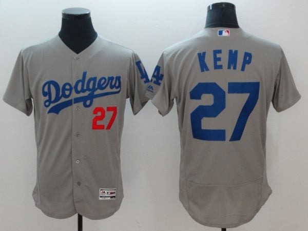 Los Angeles Dodgers #27 Matthew Kemp Gray Flexbase Stitched Jersey