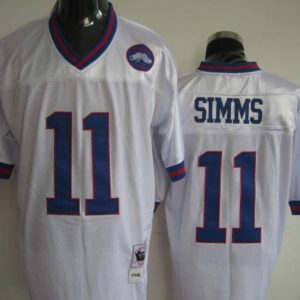 Mitchell And Ness Giants #11 Phil Simms Stitched White Jersey