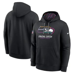 Seattle Seahawks Black 2024 Crucial Catch Club Pullover Hoodie