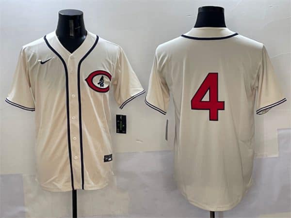 Chicago Cubs #4 Pete Crow-Armstrong Cream Field of Dreams Cool Base Stitched Jersey