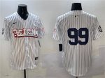 New York Yankees #99 Aaron Judge White Bronx Graffiti Vapor Limited Stitched Jersey
