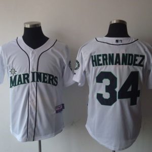 Mariners #34 Felix Hernandez White Cool Base Stitched Jersey