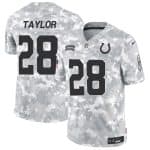 Indianapolis Colts #28 Jonathan Taylor Arctic Camo 2024 F.U.S.E. Salute To Service Limited Stitched Jersey
