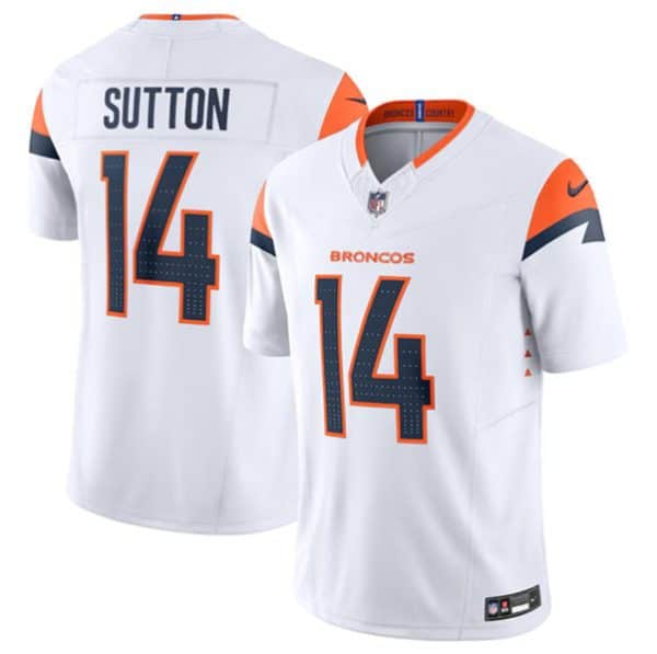 Denver Broncos #14 Courtland Sutton White 2024 F.U.S.E. Vapor Limited Stitched Jersey