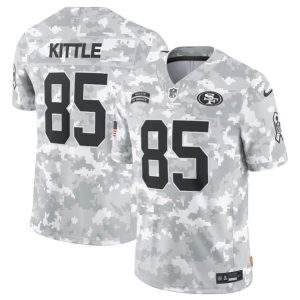 San Francisco 49ers #85 George Kittle Arctic Camo 2024 F.U.S.E. Salute To Service Limited Stitched Jersey