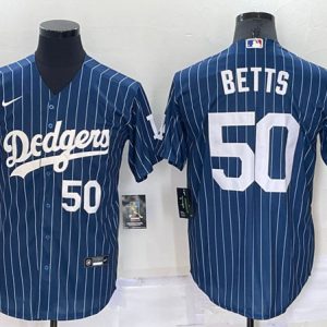 Los Angeles Dodgers #50 Mookie Betts Navy Cool Base Stitched Baseball Jersey