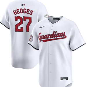 Cleveland Guardians #27 Austin Hedges White Cool Base Stitched Jersey