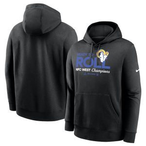 Los Angeles Rams Black 2024 NFC West Champions Locker Room Trophy Collection Pullover Hoodie