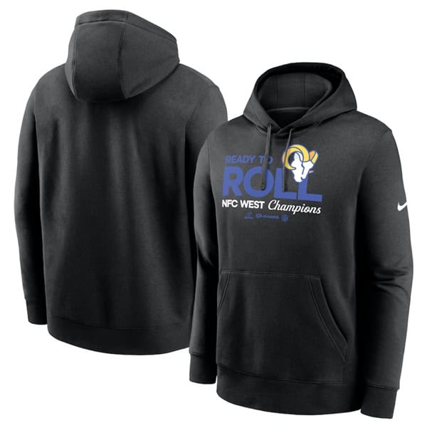 Los Angeles Rams Black 2024 NFC West Champions Locker Room Trophy Collection Pullover Hoodie