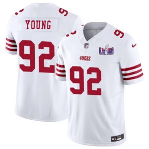 San Francisco 49ers #92 Chase Young White 2024 F.U.S.E. Super Bowl LVIII Patch Vapor Untouchable Limited Stitched Jersey
