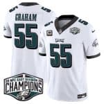 Philadelphia Eagles #55 Brandon Graham White 2024 NFC East Champions With 4-Star C Patch F.U.S.E. Vapor Untouchable Limited Stitched Jersey
