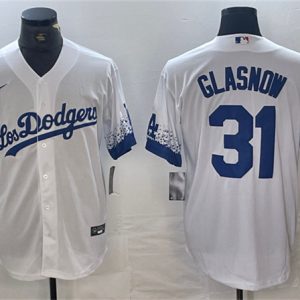 Los Angeles Dodgers #31 Tyler Glasnow White City Connect Cool Base Stitched Jersey