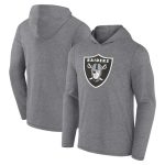 Las Vegas Raiders Heather Gray Primary Logo Long Sleeve Hoodie