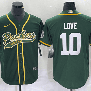Green Bay Packers #10 Jordan Love Green Cool Base Stitched Jersey