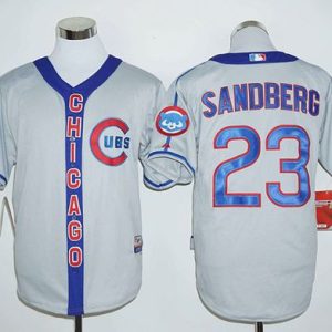 Cubs #23 Ryne Sandberg Grey Cooperstown Stitched Jersey