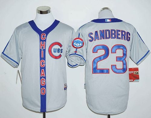 Cubs #23 Ryne Sandberg Grey Cooperstown Stitched Jersey