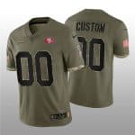 San Francisco 49ers Custom 2022 Olive Salute To Service Limited Stitched Jersey