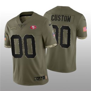 San Francisco 49ers Custom 2022 Olive Salute To Service Limited Stitched Jersey