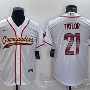 Washington Commanders #21 Sean Taylor White With Patch Cool Base Stitched Jersey