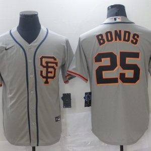 San Francisco Giants #25 Barry Bonds Gray Cool Base Stitched Jersey
