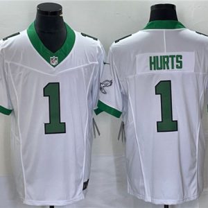 Philadelphia Eagles #1 Jalen Hurts White 2023 F.U.S.E. Vapor Untouchable Stitched Jersey