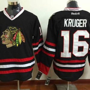 Blackhawks #16 Marcus Kruger Black Stitched Jersey