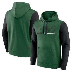 New York Jets Green Black Outline Pullover Hoodie