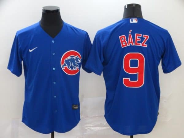 Chicago Cubs #9 Javier Baez Blue Cool Base Stitched Jersey